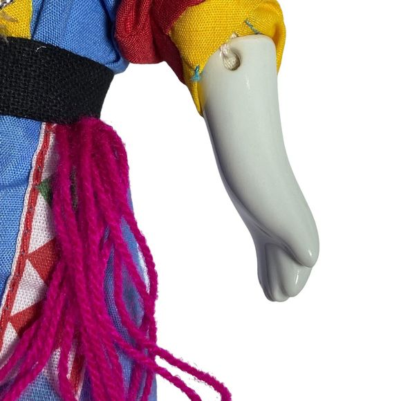 MOUNTAIN TRIBAL Hmong Doll Collectible Porcelain & Textile Costumed 8" Tall VTG - Picture 8 of 12